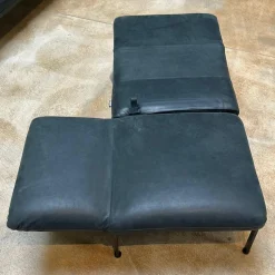 Sessel Roro Small Leder Glove Schwarz Gestell Schwarz Pulverbeschichtet Mit Rollen Schwarz