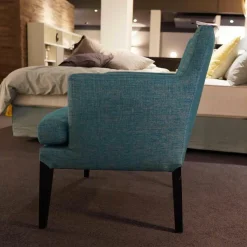 Sessel Salotto 55872 Stoff Celina Türkis 76743 Füße Buche Massiv Schwarz