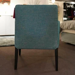 Sessel Salotto 55872 Stoff Celina Türkis 76743 Füße Buche Massiv Schwarz