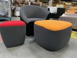 Sessel Seating Stone mit 2 Hockern