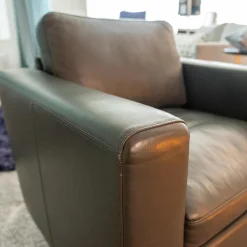 Sessel Serge Leder Anthrazit Grau Tellerfuß Chrom