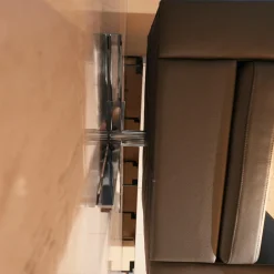 Sessel Serge S1mLK Bezug Leder Unit Schlamm Braun Kreuzfuß Drehbar Verchromt Glänzend