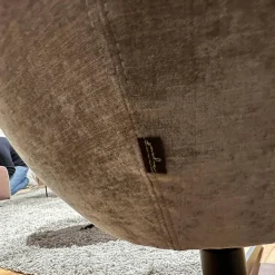 Sessel Shar Pei Stoff Abby Grau Gestell Grau mit Hocker