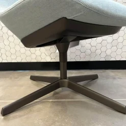 Sessel Sheru 346 Stoff Fiord 2 0821 Blau Grau Gestell 4 Fuß Kreuz Bronze Schwarz Matt Pulverbeschichtet