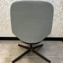 Sessel Sheru 346 Stoff Fiord 2 0821 Blau Grau Gestell 4 Fuß Kreuz Bronze Schwarz Matt Pulverbeschichtet