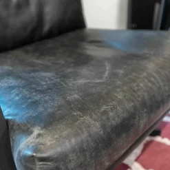 Sessel Si Gin Leder Rancho Schwarz Drehkreuz Samtlack Schwarz Mit Hocker