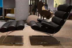 Sessel Sinus 23111 Leder 486 Schwarz Gestell Verchromt mit Sessel