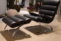 Sessel Sinus 23111 Leder 486 Schwarz Gestell Verchromt mit Sessel