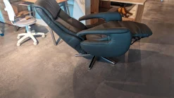 Sessel Smart Leder Credo Anthrazit Sternfuß Edelstahl