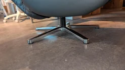 Sessel Smart Leder Credo Anthrazit Sternfuß Edelstahl