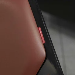 Sessel Space JI 11 Schwarz Hochglanz Softleder Cognacfarbig Kat. 6