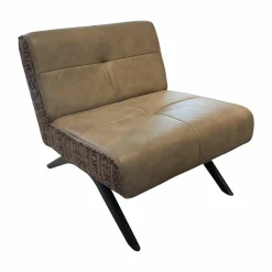 Sessel Square Leder Eleganza Fango Beige Stoff Statement Rose Gestell Buche Schwarz Lackiert