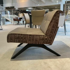 Sessel Square Leder Eleganza Fango Beige Stoff Statement Rose Gestell Buche Schwarz Lackiert