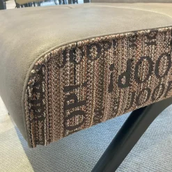 Sessel Square Leder Eleganza Fango Beige Stoff Statement Rose Gestell Buche Schwarz Lackiert