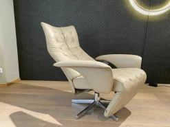 Sessel Square Multi Move Medium Leder Celia Mastica Beige mit Verstellfunktion