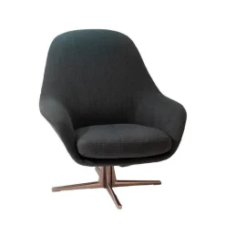 Sessel Sveva Soft Bezug Stoff Ebe 1167 Petrol Grau Vierstrahliges Drehfußkreuz Satiniert Inklusive Hocker