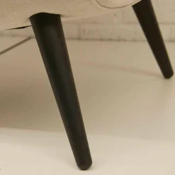 Sessel Swoon Lounge Stoff Maple 102 Creme Holz Schwarz Lackiert