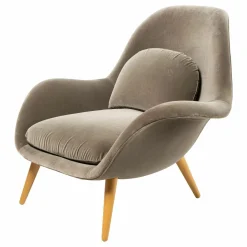 Sessel Swoon Stoff Harald 2 Schlammfarben 242 Cat. 2 Braun Gestell Eiche Lackiert