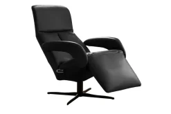 Sessel Symphony Mono Move Medi Leder Celia Nero Schwarz 4 Stern Fuß Gewellt Lackiert Schwarz