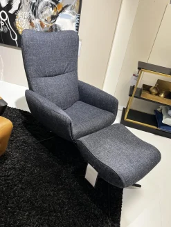 Sessel Time Out Stoff Siena 12 Grau 4 Stern Fuß Metall Schwarz Lackiert Inklusive Hocker