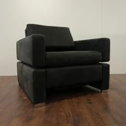 Sessel Tomo Leder Glove 5625 10 Grau Füße Metall Verchromt Mit Fußstütze