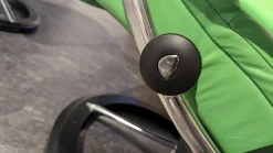 Sessel View Leder Paloma Summer Green Grün Gestell Signature Chrome Mit Hocker