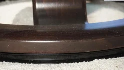 Sessel View M Leder Batick Mole Braun Gestell Classic Wenge Gebeizt Inklusive Hocker