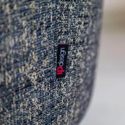 Sessel Vigo Stoff Quinto Grau Edelstahlkufe Poliert