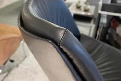 Sessel W100 Limited Edition Anilinleder Schwarz L 720010 Fuß Tellerscheibe Edelstahl Schwarz Drehbar