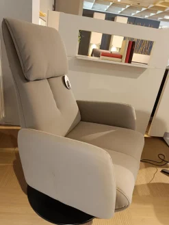 Sessel WK 616 Carlos Leder G Davinci Dune Beige Grau Drehteller Holz Black Schwarz Matt Mit 2 Motoren Und Kipptaster