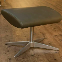 Sessel WK 608 Tipo Mit Hocker Leder 40 Royal 400 Fuß Chrom Gebürstet