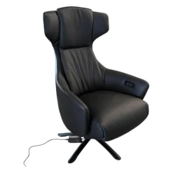 Sessel WK687 Bosso 7321 Leder Dino Schwarz mit motorischen Funktionen