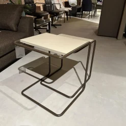 Set Beistelltische B97 Gestell TS 8005 Lackiert Schokobraun Braun Platte Decklack TS 3005 Warmgrau Grau