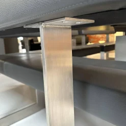 Set Eckbank K122 Steel LEder Montana in 1241 Graphit Gestell Edelstahl