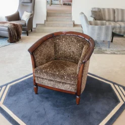 Sichtholzsessel Julietta Stoff Montagna 3344 Braun Graubeige