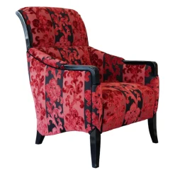 Sichtholzsessel Merkur 343 Sonderstoff Jab Anstotz Rot Schwarz