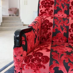 Sichtholzsessel Merkur 343 Sonderstoff Jab Anstotz Rot Schwarz