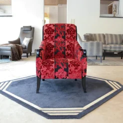 Sichtholzsessel Merkur 343 Sonderstoff Jab Anstotz Rot Schwarz