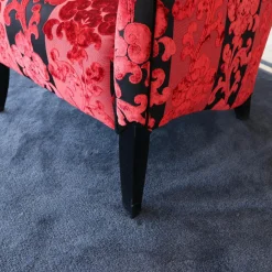 Sichtholzsessel Merkur 343 Sonderstoff Jab Anstotz Rot Schwarz