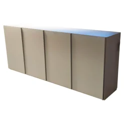 Sideboard Alea Lack Weiß Front Und Abdeckplatte Glas Matt Weiß Griffe Alu Matt