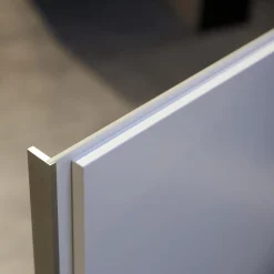 Sideboard Alea Lack Weiß Front Und Abdeckplatte Glas Matt Weiß Griffe Alu Matt