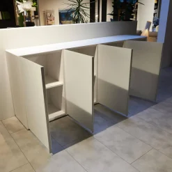 Sideboard Alea Lack Weiß Front Und Abdeckplatte Glas Matt Weiß Griffe Alu Matt