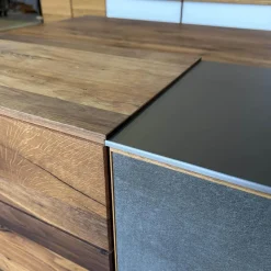 Sideboard Alleskönner 2 Holz Natur Geölt Türen Keramik Lava Iron Grau Seiten Stahlblech