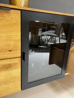 Sideboard Baristo WK 490 Hängend Asteiche Natur Rahmen Metall Schwarz Mit Beleuchtung