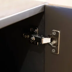 Sideboard Barney Außen Bananenblatt Grau Gefärbt Innen Lack Schwarz Metallgestell Pulverbeschichtet Schwarz