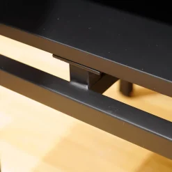 Sideboard Barney Außen Bananenblatt Grau Gefärbt Innen Lack Schwarz Metallgestell Pulverbeschichtet Schwarz