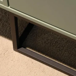 Sideboard Biella Front Lack L460 Salbeigrün Satin Korpus K190 Lavaschwarz