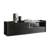 Sideboard Cabaret Mattlack Nero Schwarz Abdeckplatte Keramik Nero Greco Lucidato Ohne Beleuchtung