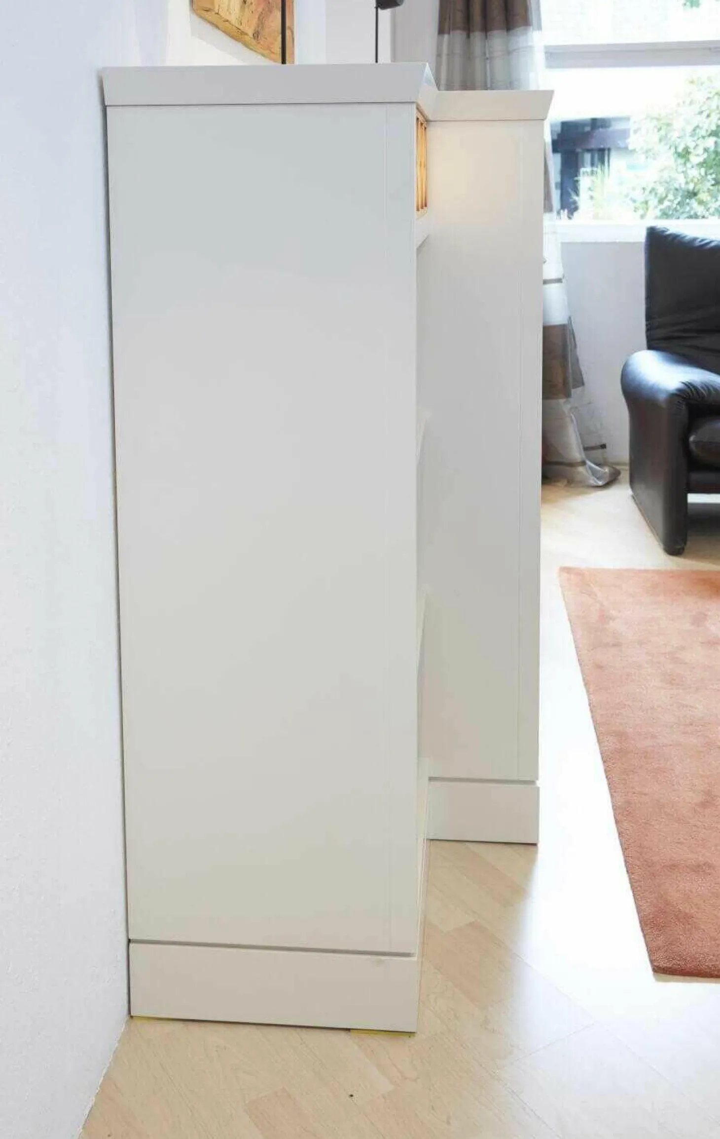 Sideboard Carino Lack Weißbeige mit Beleuchtung