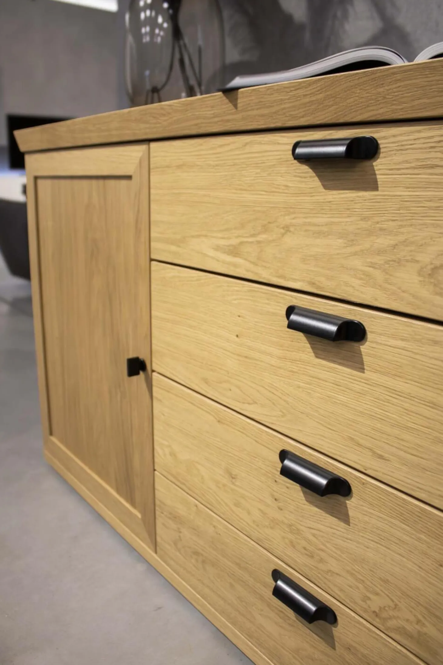 Sideboard Chalera Trägeplatte Furnier Natur Eiche